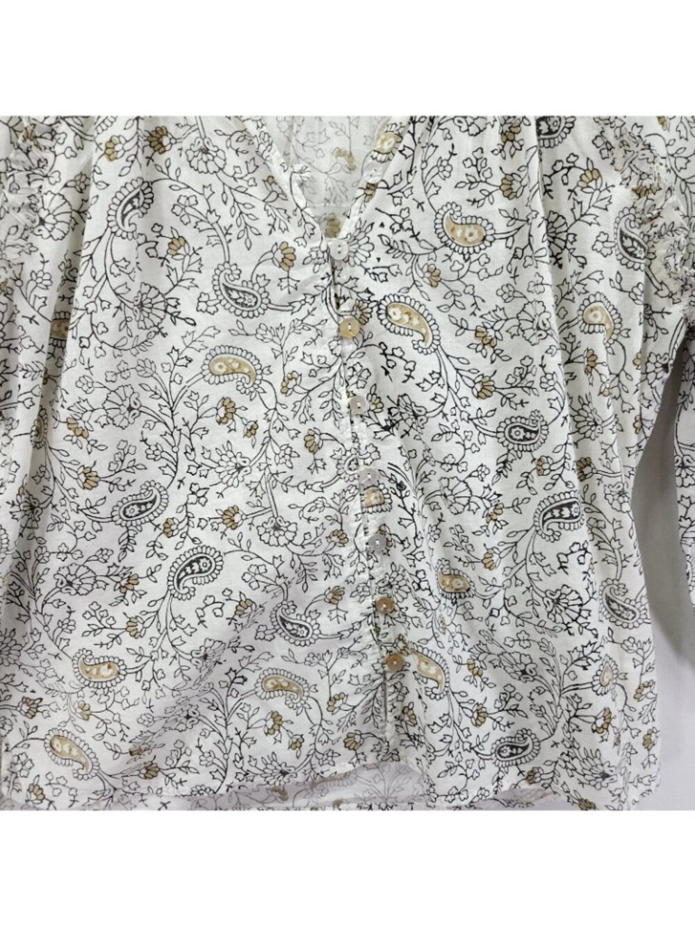 Cleobella Ivy Boho Peasant Top Womens Size Small  Ornate Paisley Floral Print - Picture 10 of 14